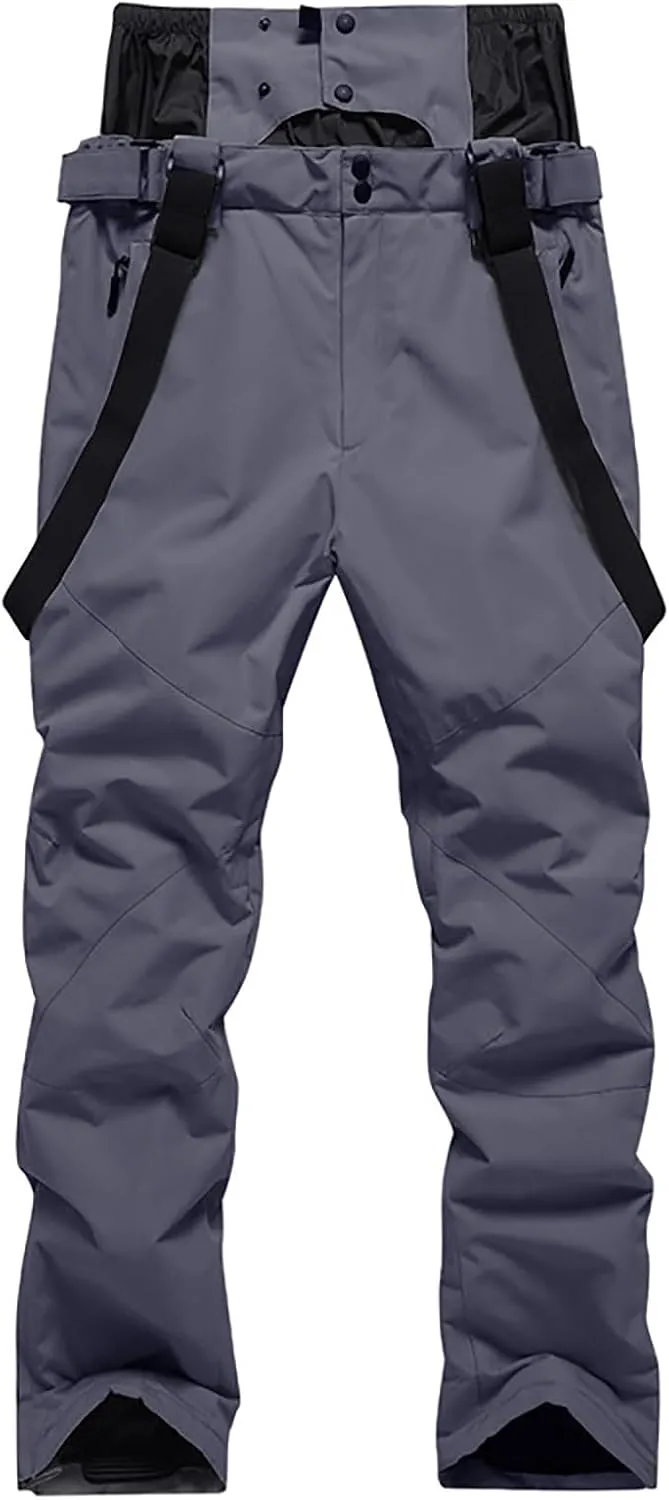 Women's Ski Pants Unisex Snow Ski Waterproof Softshell Snowboard Pants Outdoor Windproof Hiking Fleece Lined Trousers