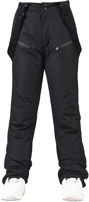 Women's Ski Pants Unisex Snow Ski Waterproof Softshell Snowboard Pants Outdoor Windproof Hiking Fleece Lined Trousers