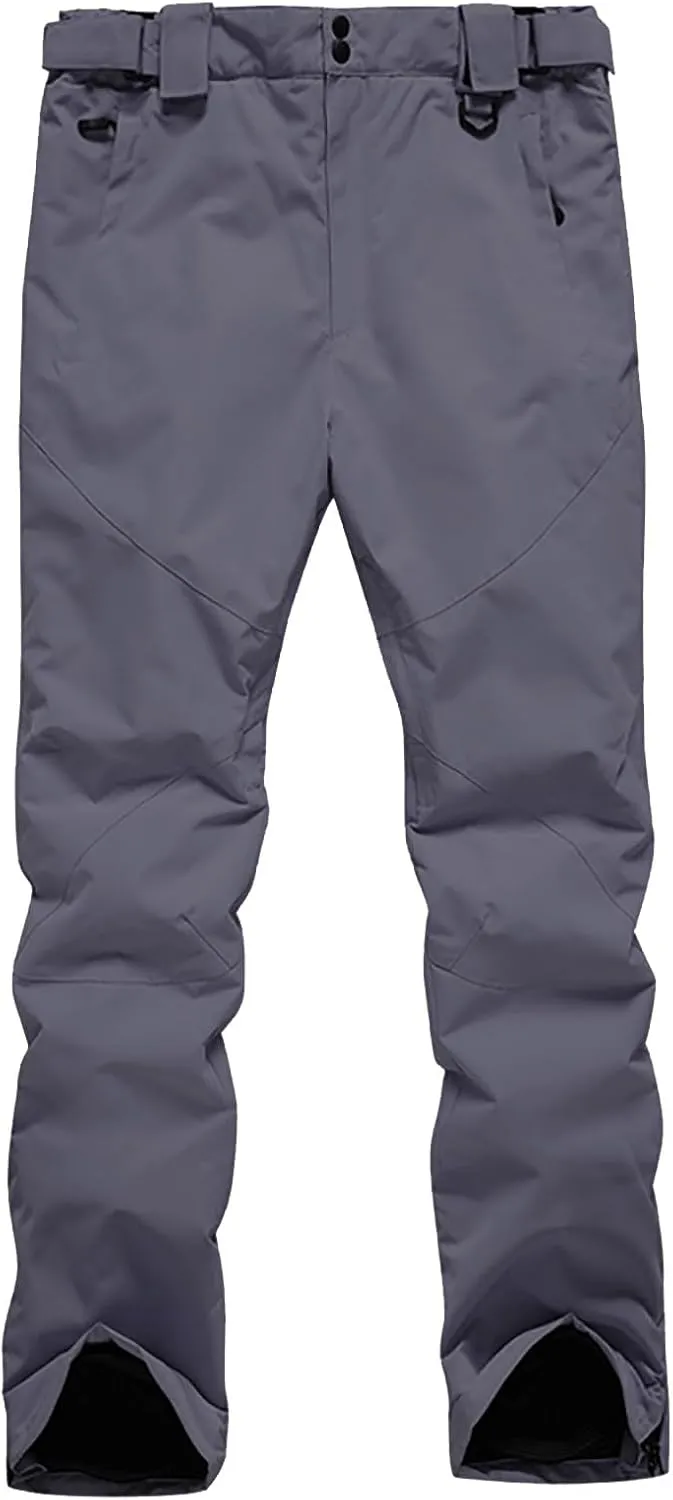 Women's Ski Pants Unisex Snow Ski Waterproof Softshell Snowboard Pants Outdoor Windproof Hiking Fleece Lined Trousers