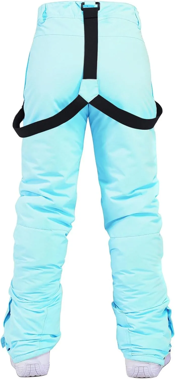 Women's Ski Pants Unisex Snow Ski Waterproof Softshell Snowboard Pants Outdoor Windproof Hiking Fleece Lined Trousers