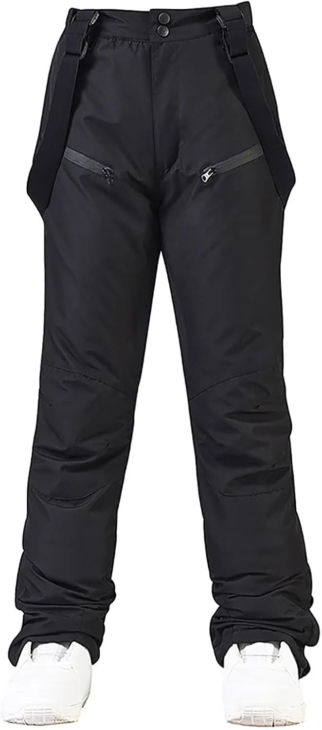 Women's Ski Pants Unisex Snow Ski Waterproof Softshell Snowboard Pants Outdoor Windproof Hiking Fleece Lined Trousers