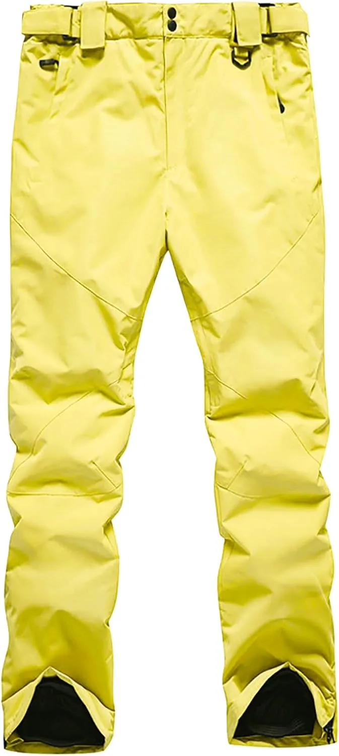 Women's Ski Pants Unisex Snow Ski Waterproof Softshell Snowboard Pants Outdoor Windproof Hiking Fleece Lined Trousers