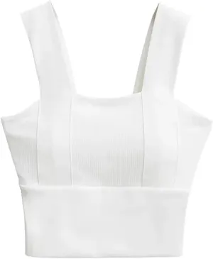 Women's Square Neck Sleeveless Tank Top with Built-in Chest Pads Casual Everyday Camisole Y2k