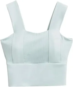 Women's Square Neck Sleeveless Tank Top with Built-in Chest Pads Casual Everyday Camisole Y2k