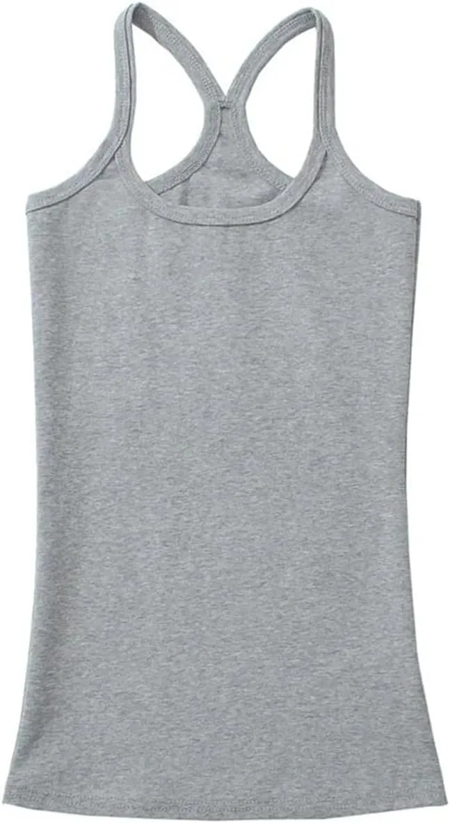 Women's Square Neck Spaghetti Strap Camisole Racerback Slim Fit Summer Casual Tank Top