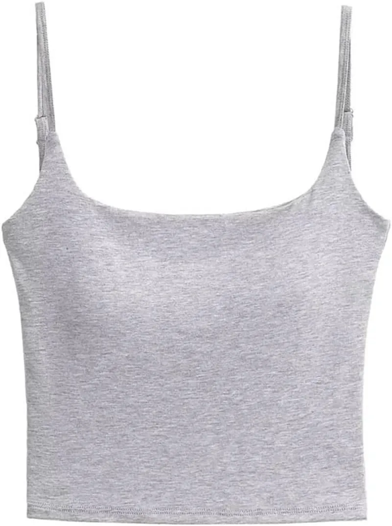 Women's Square Neck Spaghetti Strap Camisole Summer Daily Casual Slim Fit Tank Top