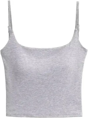 Women's Square Neck Spaghetti Strap Camisole Summer Daily Casual Slim Fit Tank Top