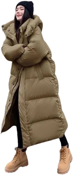 Womens Winter Jacket Down Cotton Coat Long Cotton-Padded Coat Female Thick Warm Puffer Parkas Hooded Overcoat