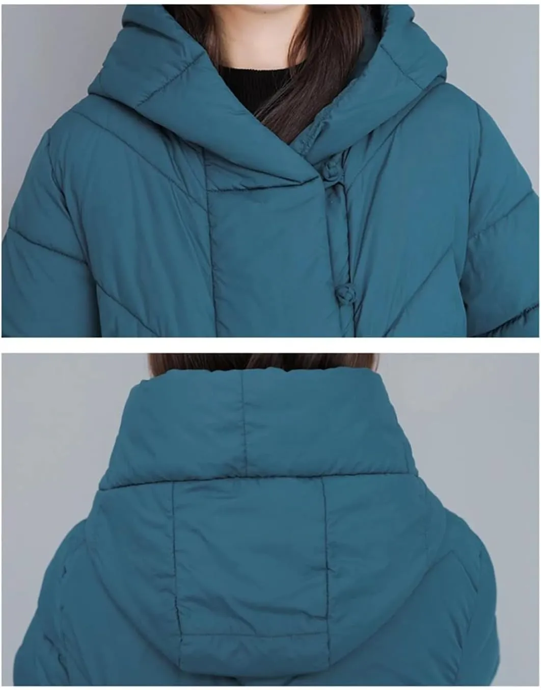 Womens Winter Jacket Thicken Warm Down Cotton Coat Hooded Cotton Padded Coat Long Puffer Parkas Overcoat