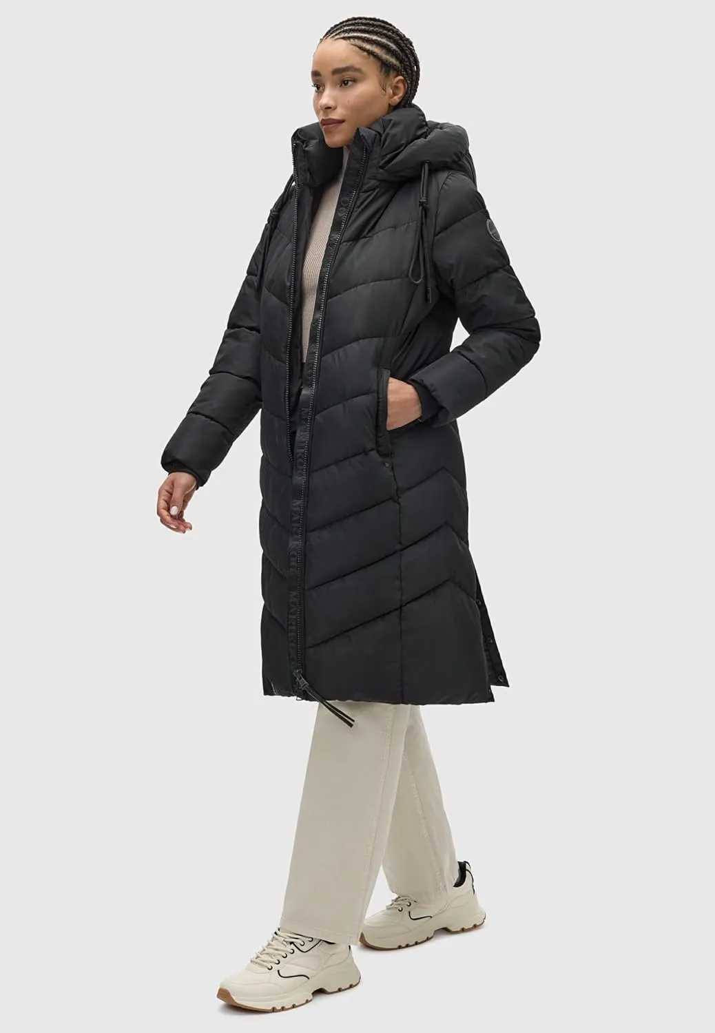 Women's Winter Jacket with Hood | Windproof & Weather-Resistant Jacket | Quilted, Puffy Coat | Sahnekatzii XIV XS-5XL