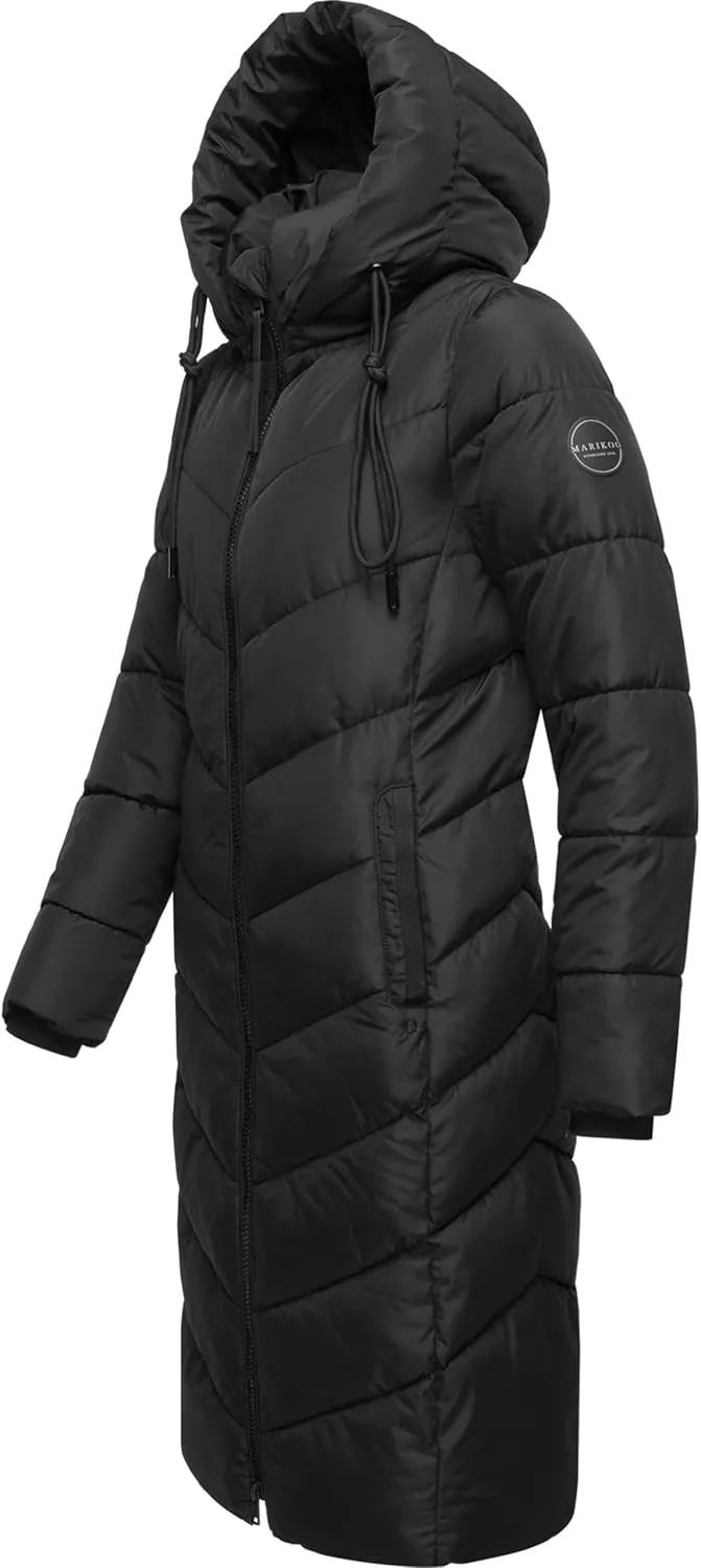Women's Winter Jacket with Hood | Windproof & Weather-Resistant Jacket | Quilted, Puffy Coat | Sahnekatzii XIV XS-5XL
