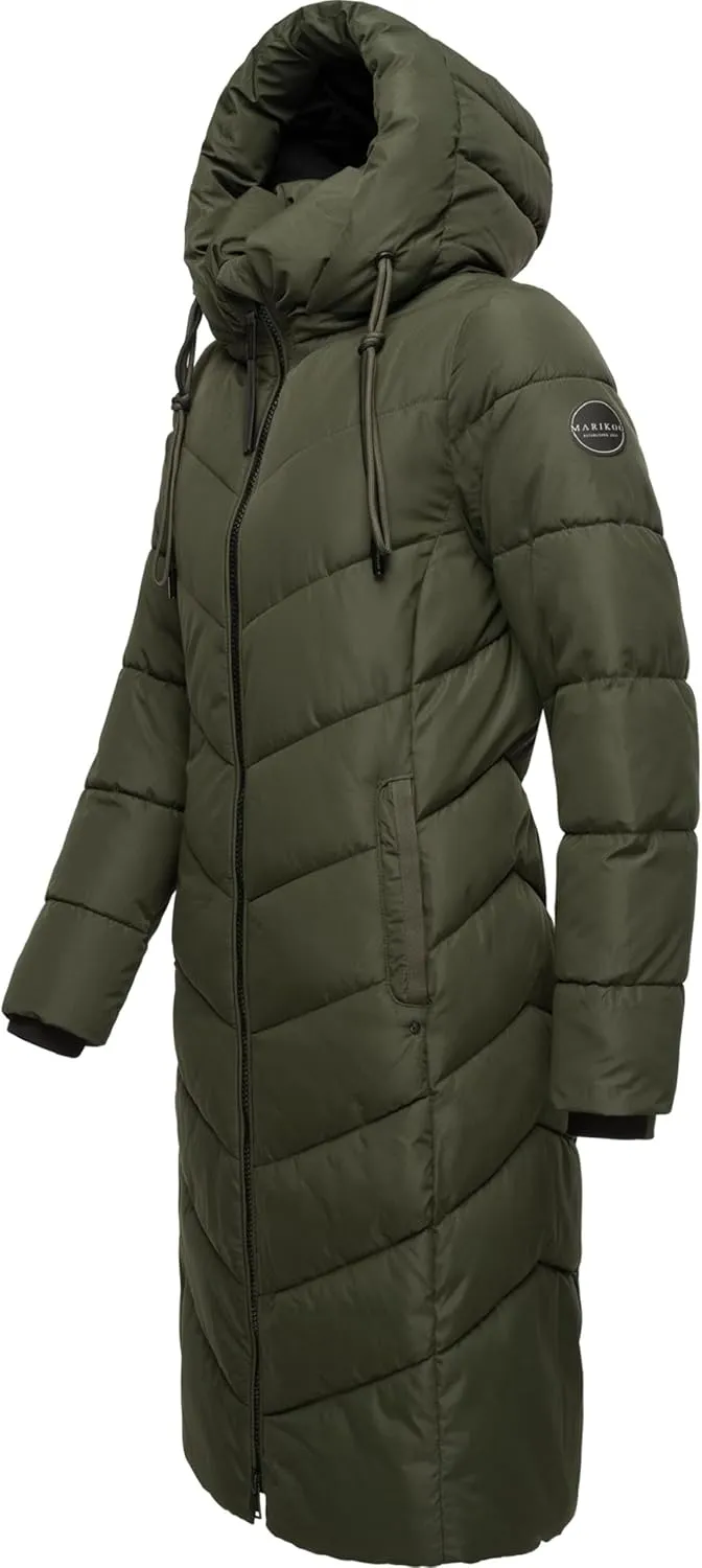 Women's Winter Jacket with Hood | Windproof & Weather-Resistant Jacket | Quilted, Puffy Coat | Sahnekatzii XIV XS-5XL
