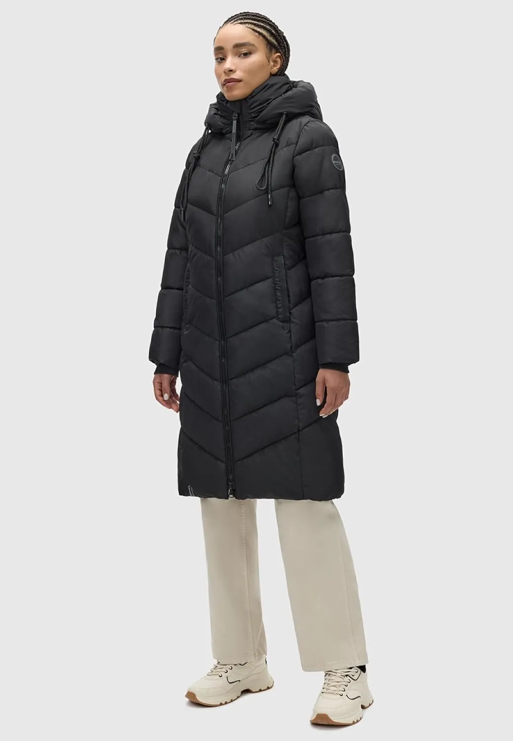 Women's Winter Jacket with Hood | Windproof & Weather-Resistant Jacket | Quilted, Puffy Coat | Sahnekatzii XIV XS-5XL