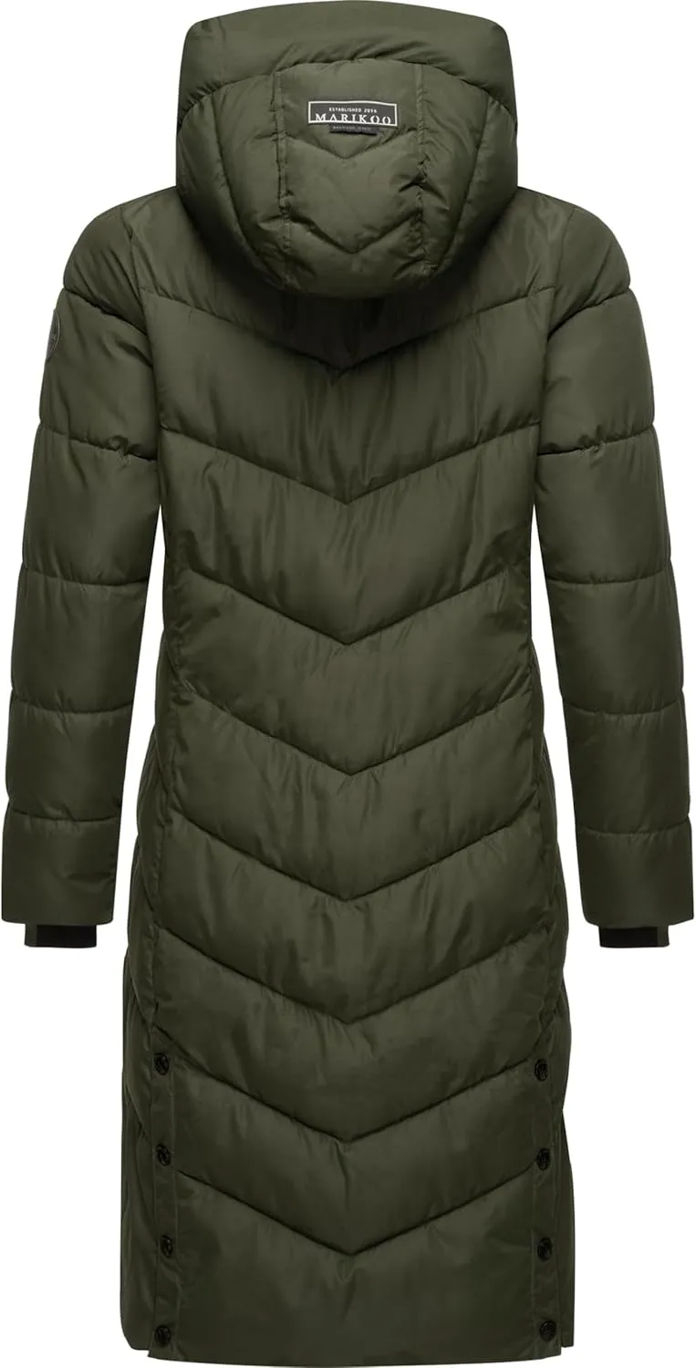 Women's Winter Jacket with Hood | Windproof & Weather-Resistant Jacket | Quilted, Puffy Coat | Sahnekatzii XIV XS-5XL
