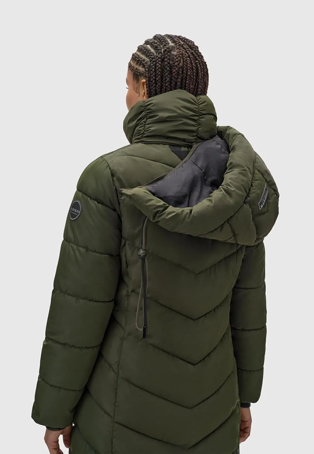 Women's Winter Jacket with Hood | Windproof & Weather-Resistant Jacket | Quilted, Puffy Coat | Sahnekatzii XIV XS-5XL
