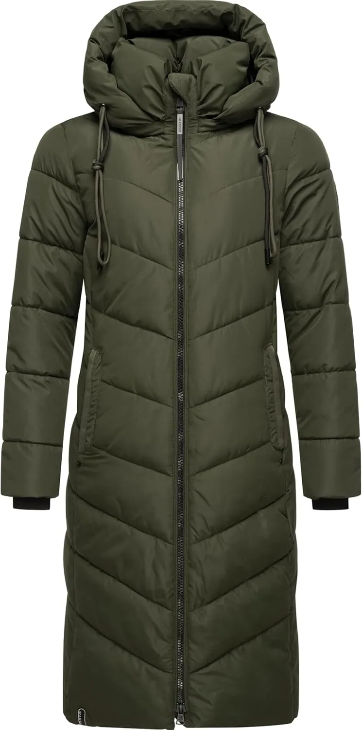 Women's Winter Jacket with Hood | Windproof & Weather-Resistant Jacket | Quilted, Puffy Coat | Sahnekatzii XIV XS-5XL