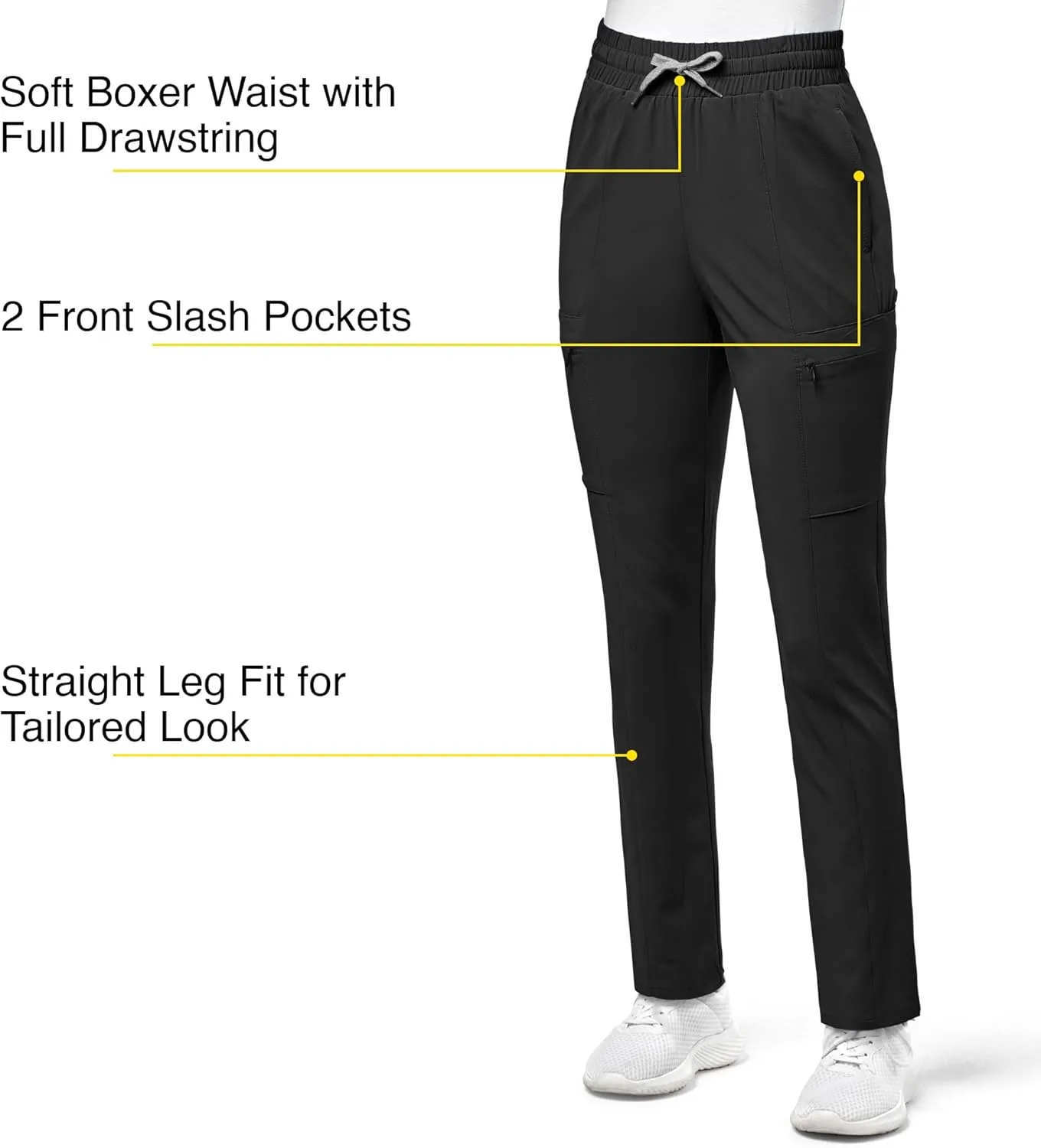 WonderWink Women's High Waist Slim Leg Scrub Pant