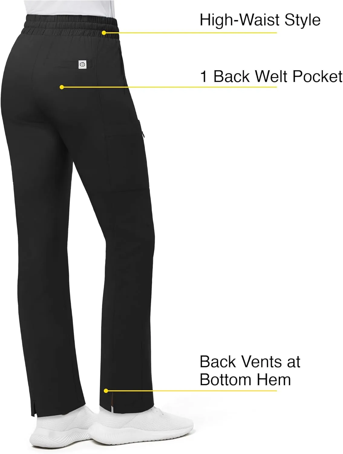 WonderWink Women's High Waist Slim Leg Scrub Pant