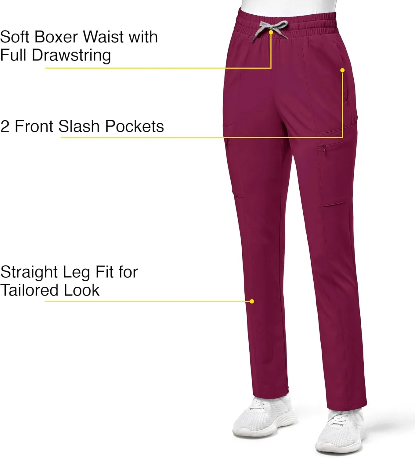 WonderWink Women's High Waist Slim Leg Scrub Pant