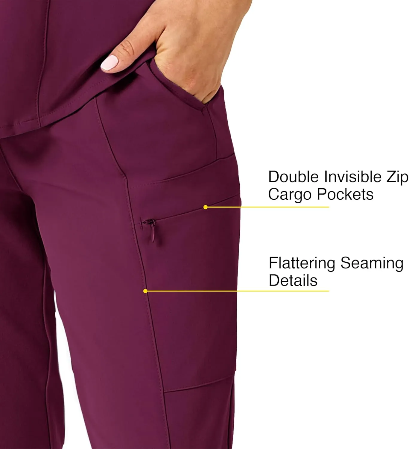WonderWink Women's High Waist Slim Leg Scrub Pant