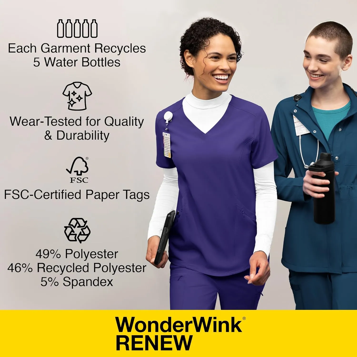 WonderWink Women's High Waist Slim Leg Scrub Pant