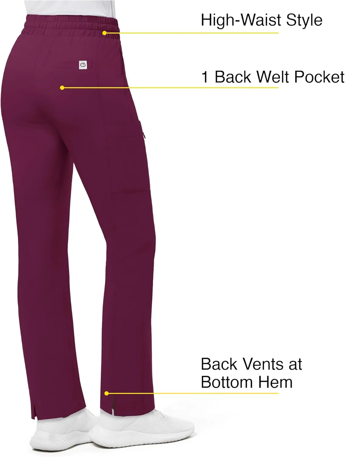 WonderWink Women's High Waist Slim Leg Scrub Pant