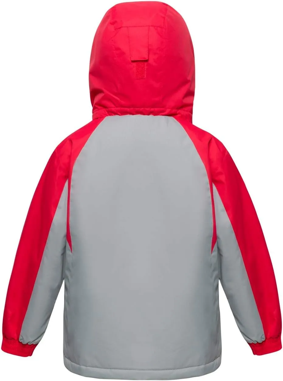 YINGJIELIDE Girl's Waterproof Ski Jacket,Kids Outdoor Snowboarding windproof Jacket,Fleece Lined Hooded,Warm Winter Snow Coat