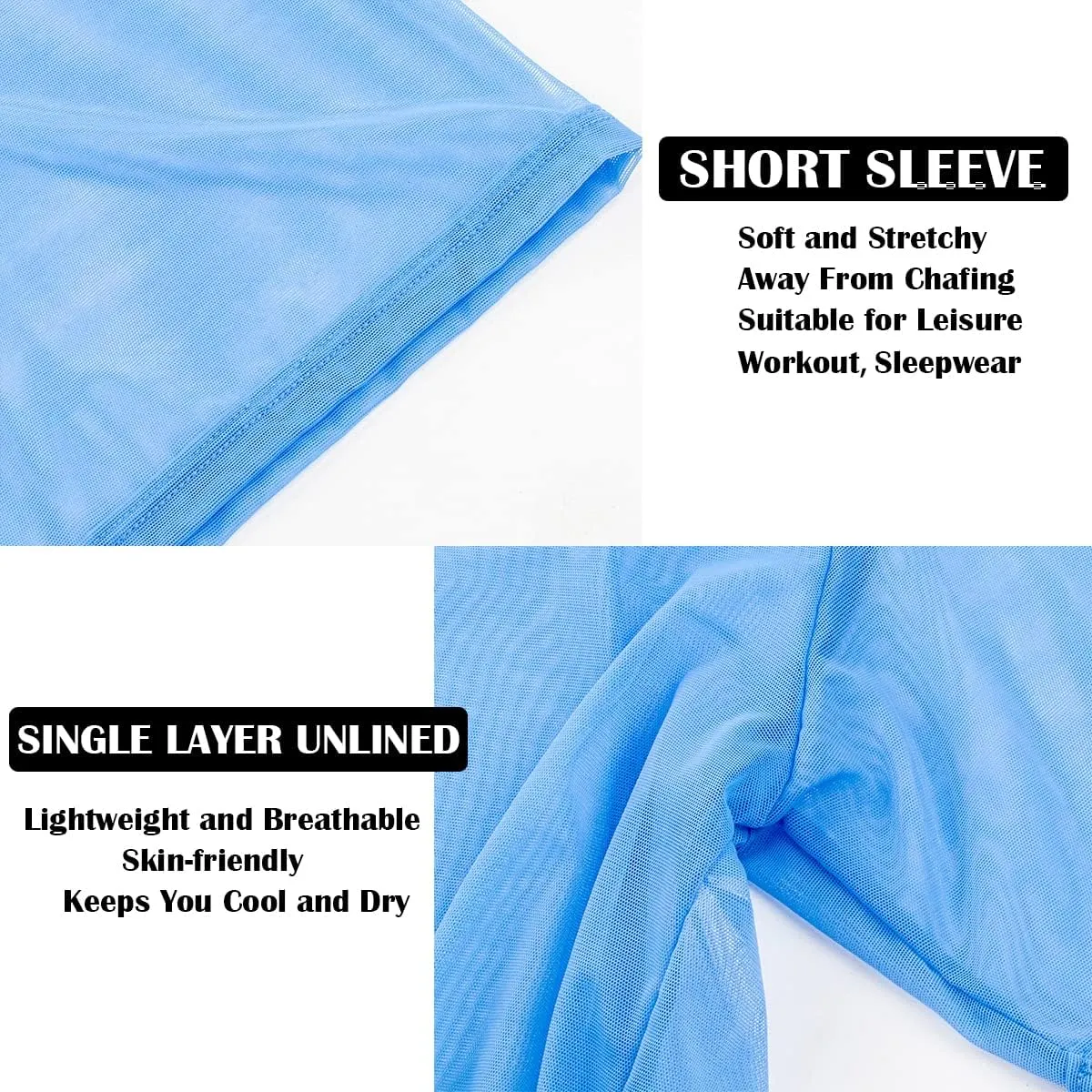YINYOUYU Mens Mesh Shirt See Through Top Sexy Muscle Tee Lounge Short Sleeves Sheer Breathable T-Shirt Clubwear