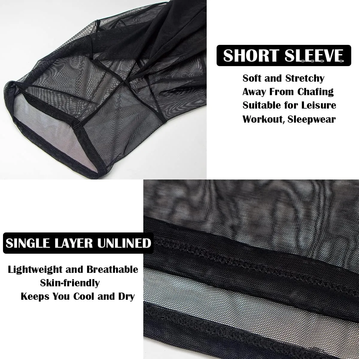 YINYOUYU Mens Mesh Shirt See Through Top Sexy Muscle Tee Lounge Short Sleeves Sheer Breathable T-Shirt Clubwear